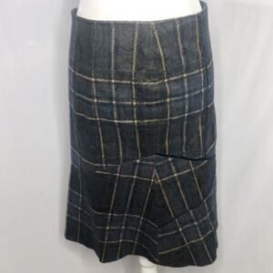 Bye plaid blue and brown midi skirt